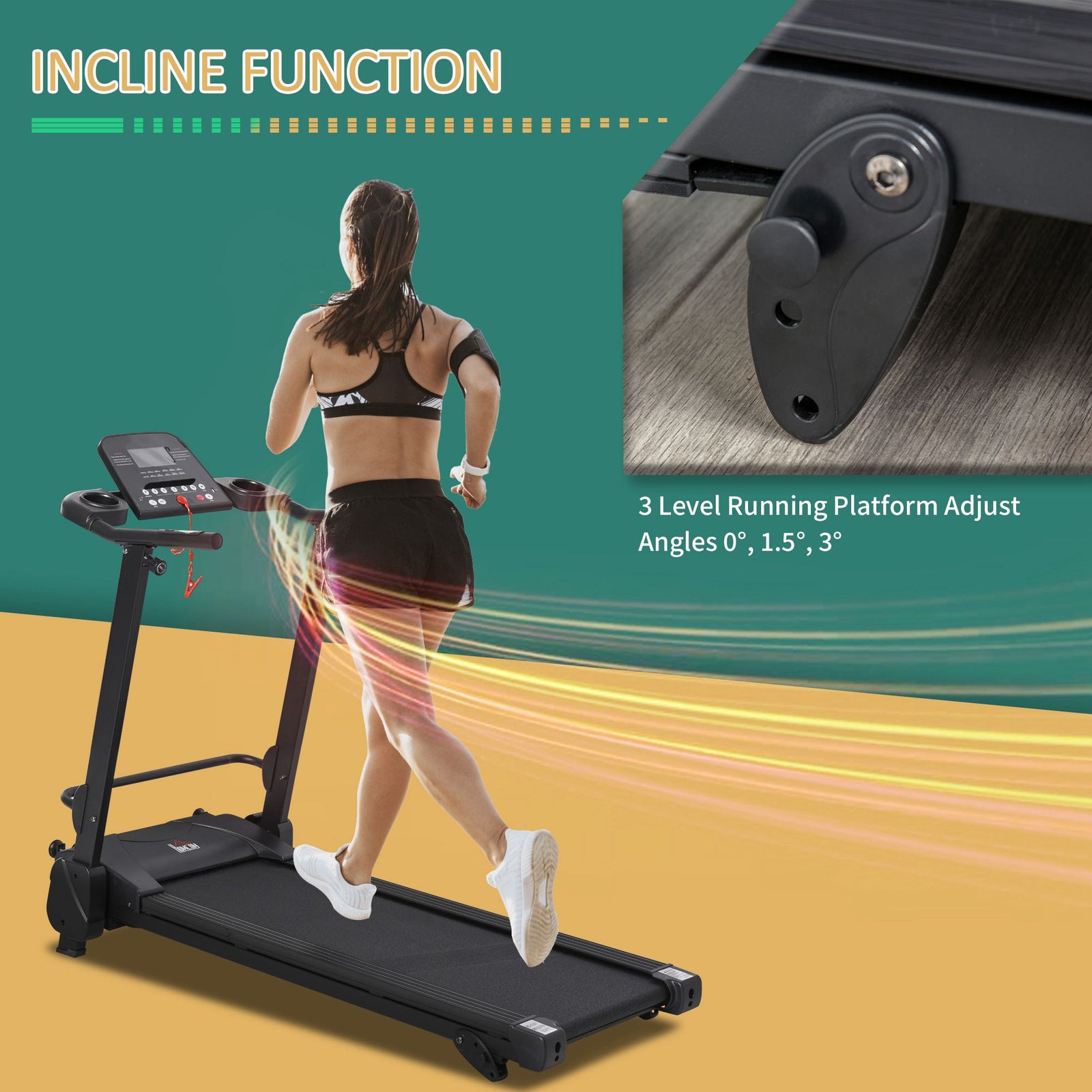 2.5hp Motorise Treadmill Machine Mp3 & Usb Player