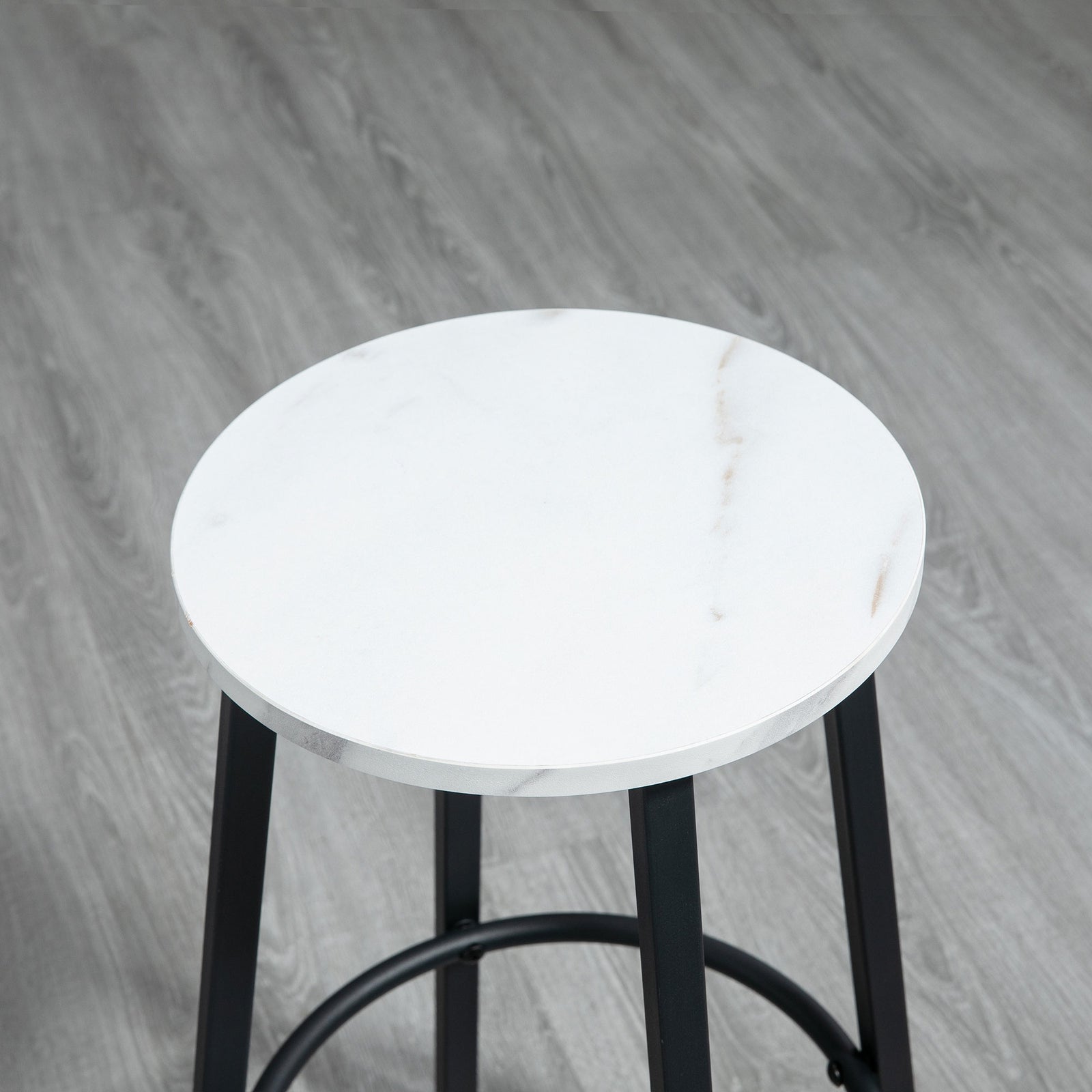 Bar Table Set For 2, Stools, Footrest, White
