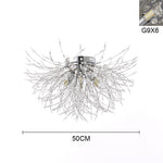 50cm Dandelion Ceiling Light Chandelier 6-light Modern Flush Mount Ceiling Light Fixture | Chrome