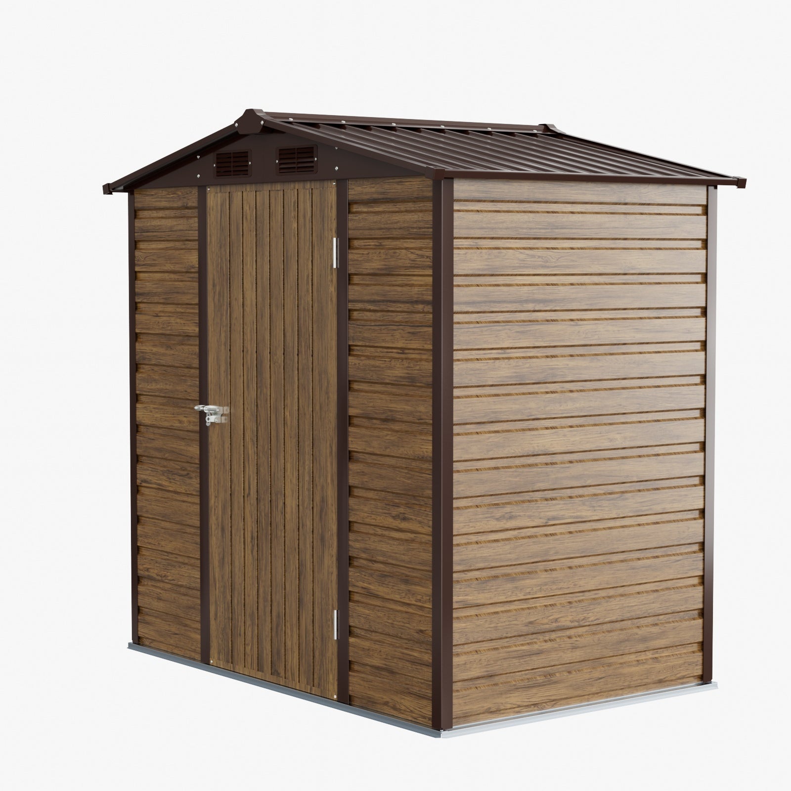 Breeins 4 X 6ft Metal Apex Roof Garden Storage Shed