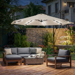 3 M Cantilever Parasol Solar Led Lights | Cream
