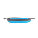 Collapsible Kitchen Silicone Colander Strainer Bowl | Blue