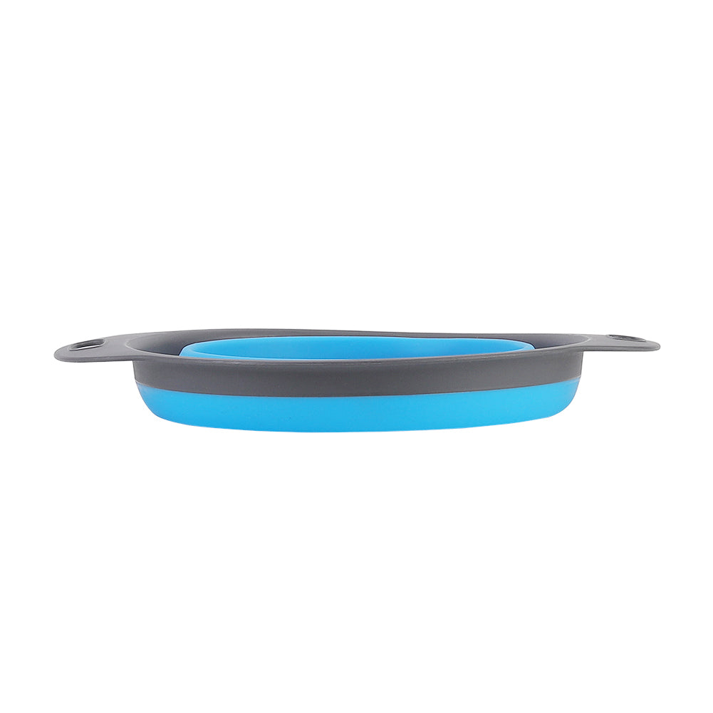 Collapsible Kitchen Silicone Colander Strainer Bowl | Blue