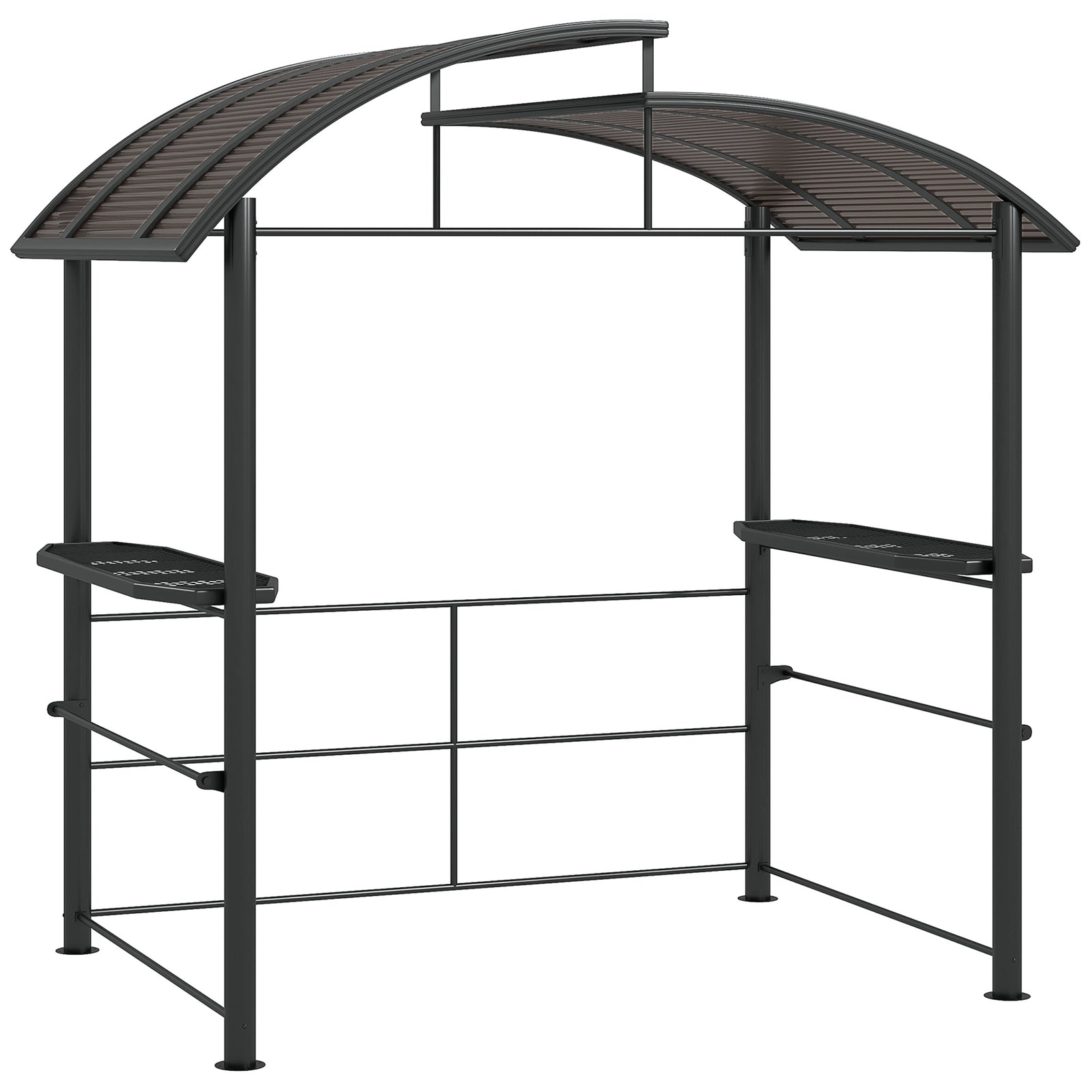 Outdoor Grill Bbq Gazebo 2 Shelves And Poles Hanging Tools