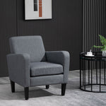 Modern Armchair Accent Chair With Rubber Wood Legs | One Size | Gray