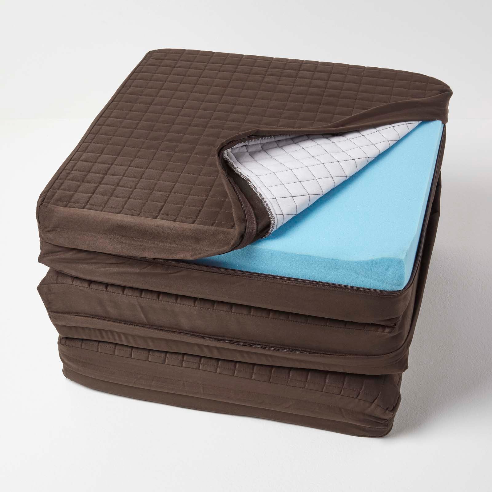 Quilted Polyester 3 Seater Orthopaedic Booster Cushion Cover | 50cm x 150cm | Brown