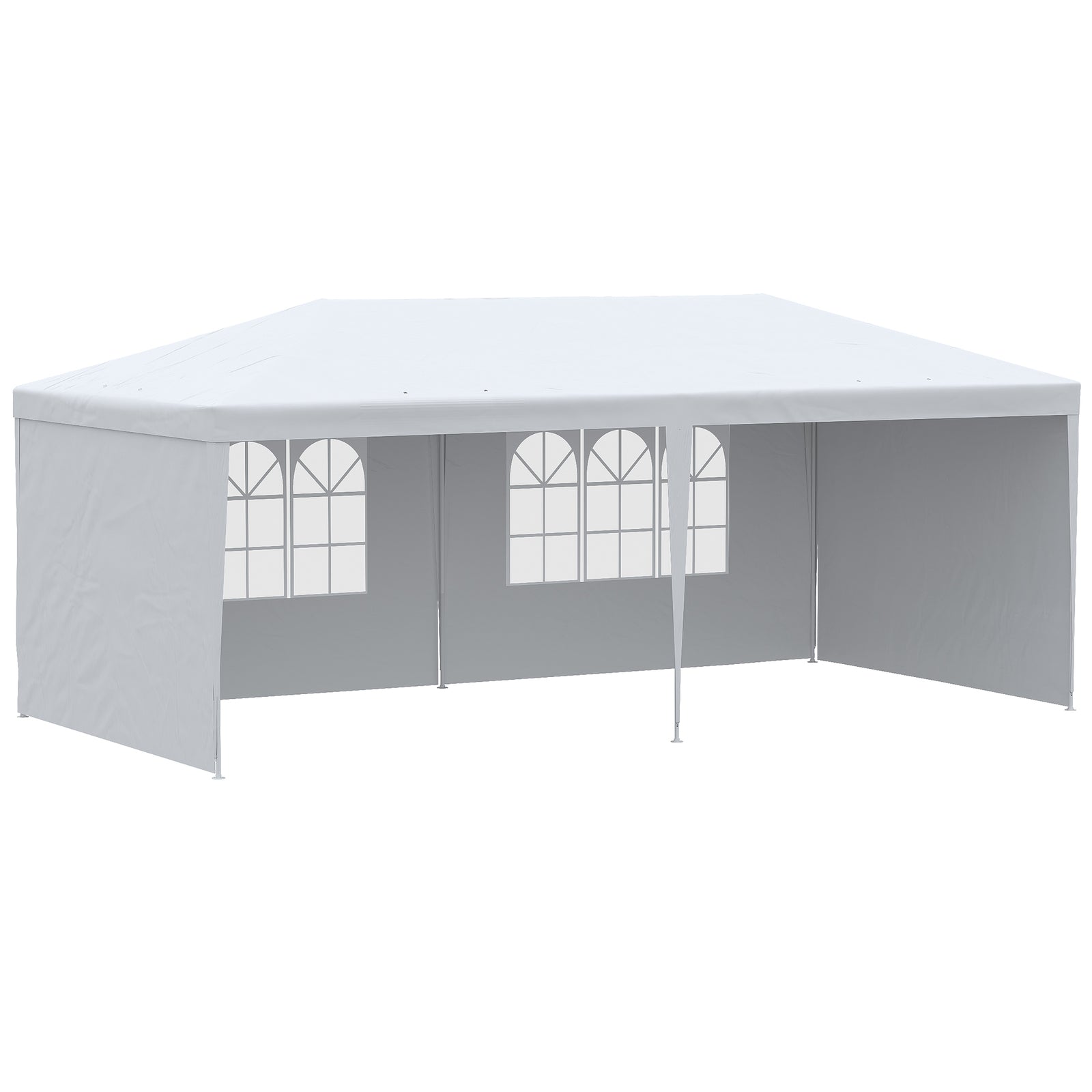 6m X 3m Garden Gazebo Marquee Canopy Party Tent Canopy Patio | White