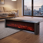 1000w/2000w Convection Baseboard Heater With Flame Effect & Timer