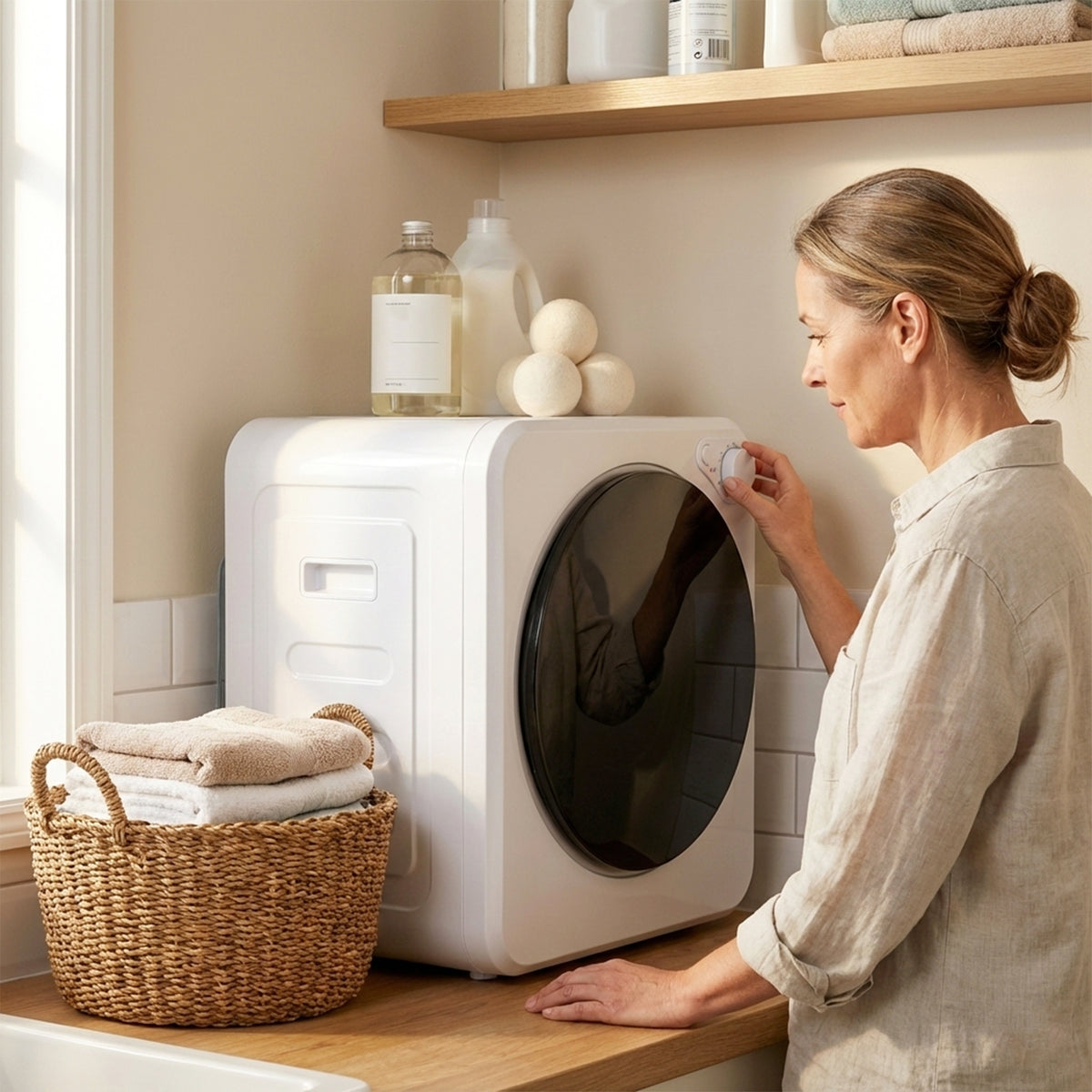 HOMCOM 4kg Front Load Laundry Dryer With 2 Power Modes, White
