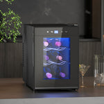 Mini Wine Fridge, 6 Bottle, With Glass Door, Touch Screen