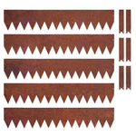 Metal Garden Border Edging 1m Saw Tooth Spikes | Set of 5 | Rust