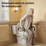 Raised Toilet Seat 12cm Riser With Adjustable Arms For Elderly Disabled | White