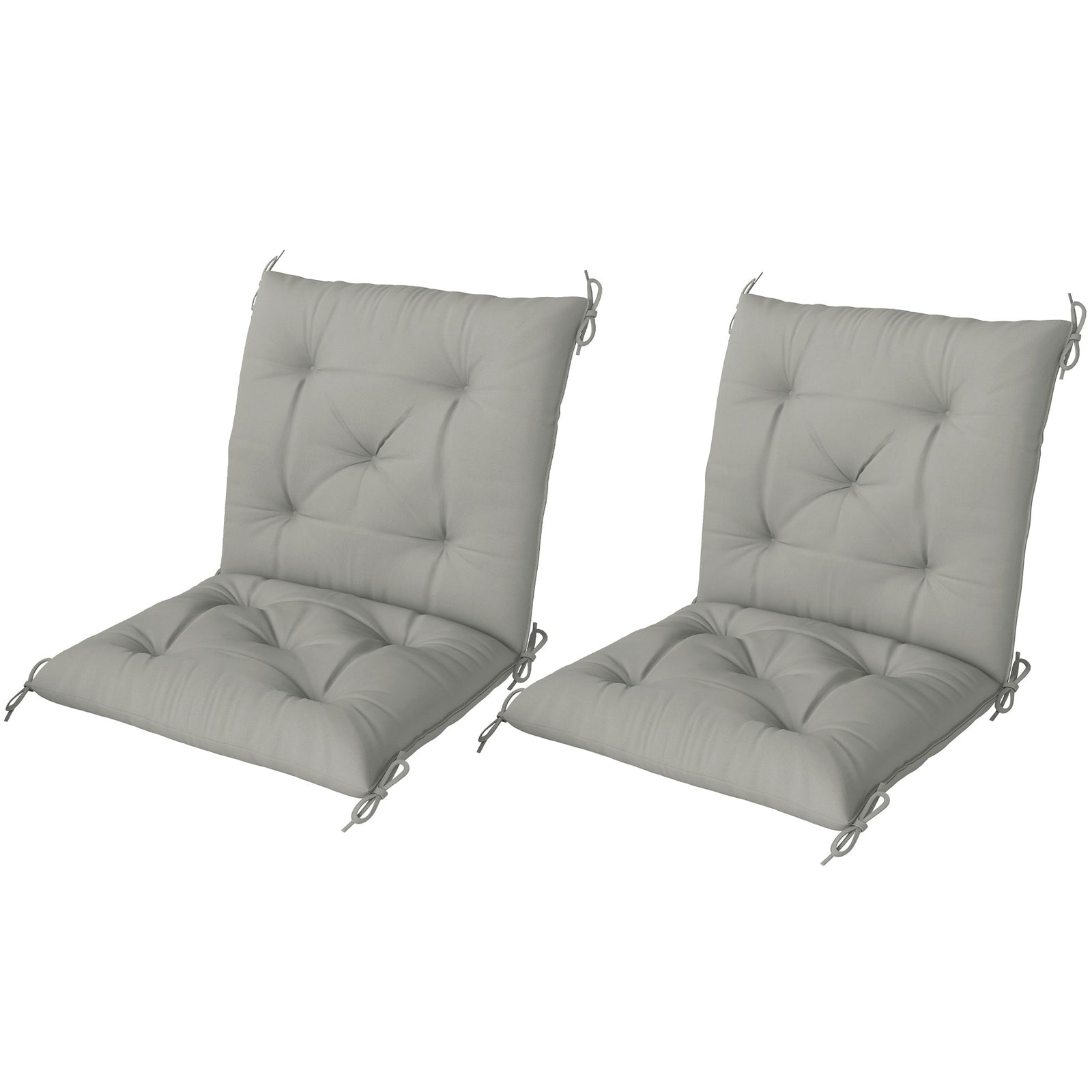 Garden Chair Cushions, Set Of 2 | Light Grey