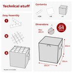 Decoration Storage Cube With 64 Ornament Dividers And Handles | Grey