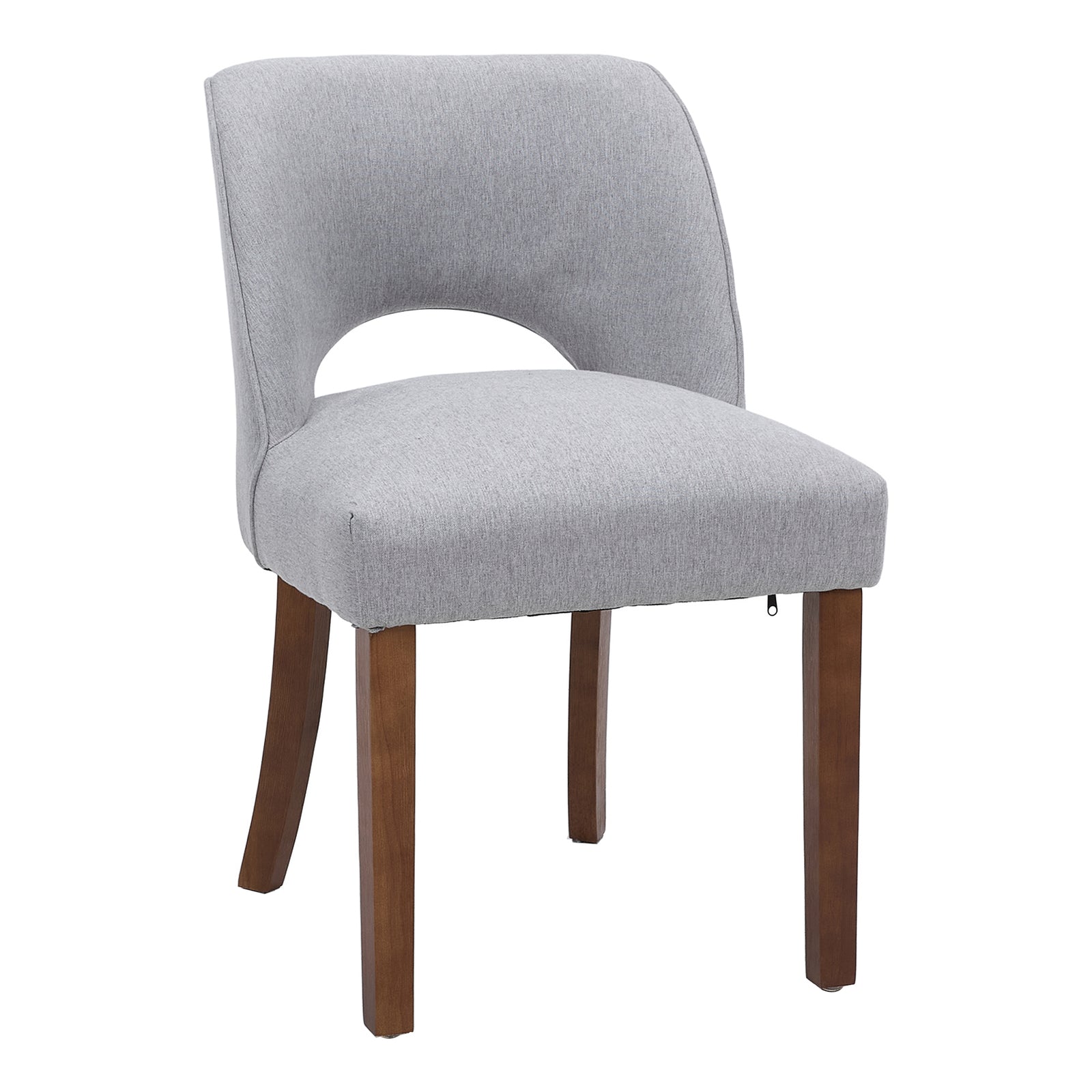 Set Of 2 Chenille Upholstered Dining Chairs | Grey