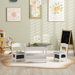 3pcs Kids Table And Chair Set For Nursery, Playroom, Classroom | Grey