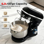 Spector Electric Stand Mixer 6.2l Stainless Steel Mixing Bowl 1400w 6 Speeds