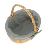 Wicker Shopping Basket Buff Willow Oval Shopper | Gray