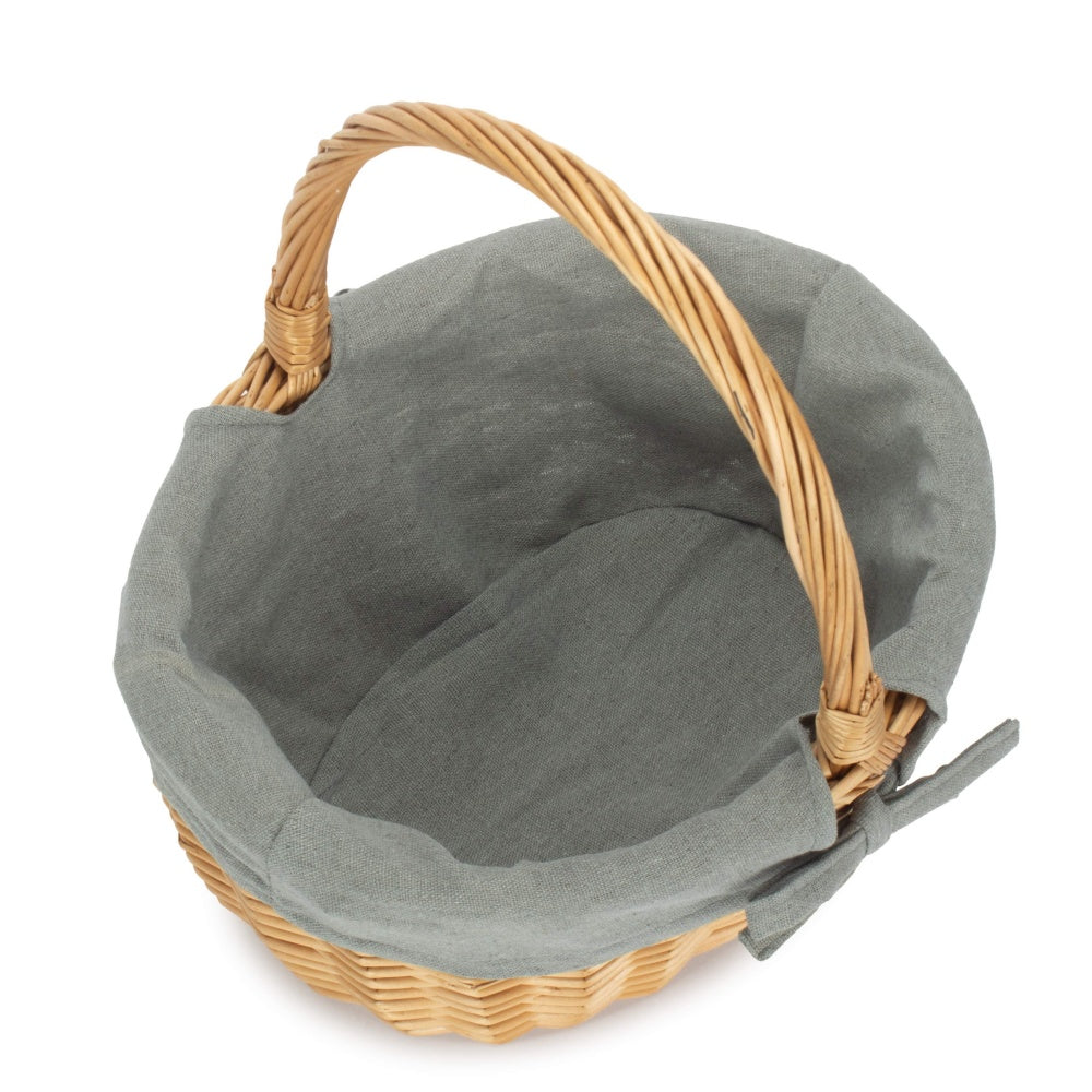 Wicker Shopping Basket Buff Willow Oval Shopper | Gray