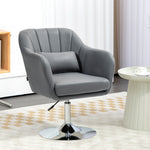 Stylish Retro Swivel Tub Chair Steel Frame Cushion Seat | One Size | Dark Gray