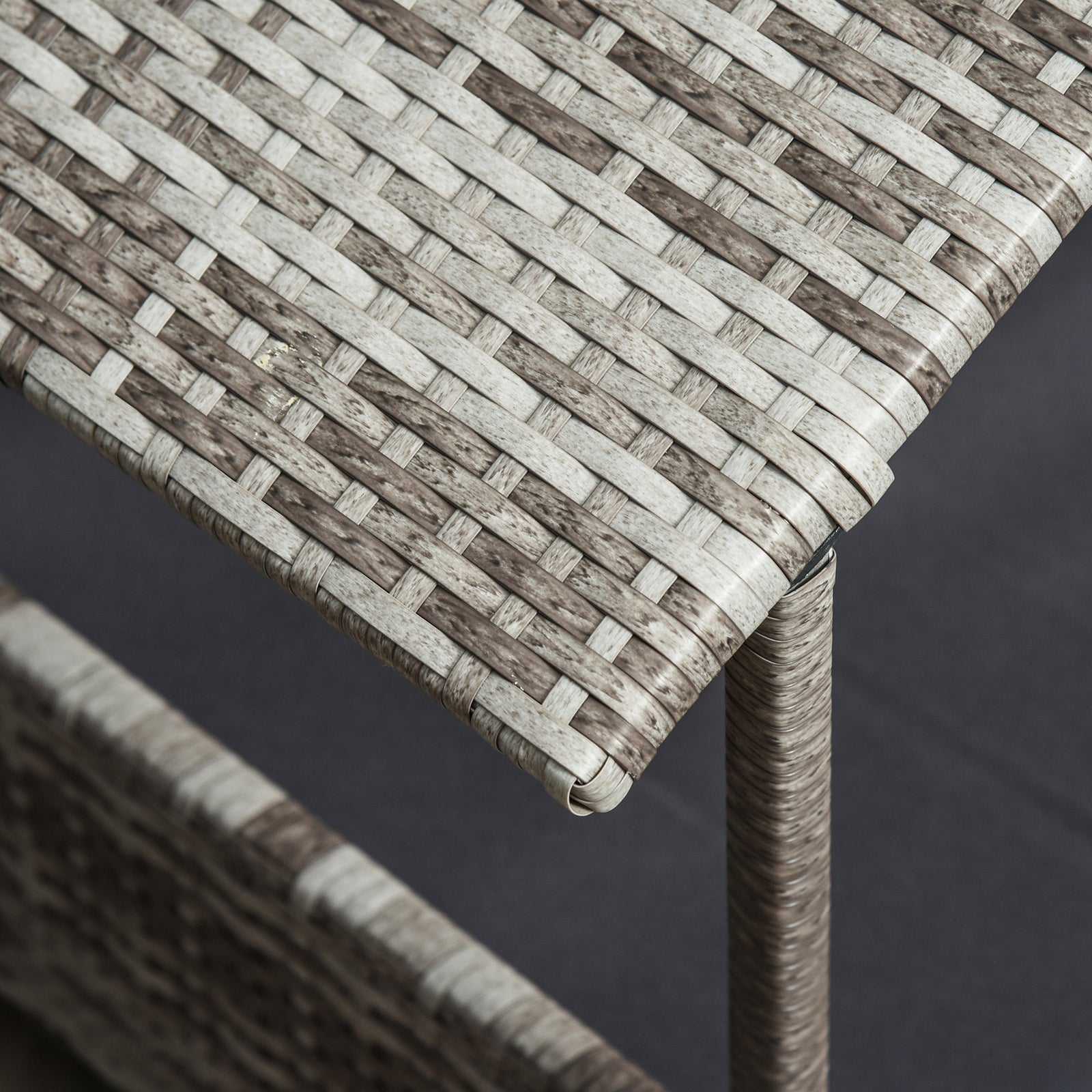 Wicker Dog House, Rattan Pet Bed With Soft Cushion | Dark Gray