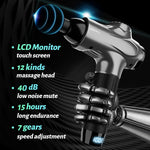 Dyzi Massage Gun Deep Tissue Lcd Touch 7 Speed Cordless Handheld 12 Heads