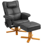 Massage Recliner Chair With Footstool And Hidden Storage | One Size | Black