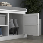 Shoe Storage Bench With Cushion 2 Cabinets For Entryway