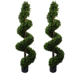 150cm Pair Of Spiral Buxus Artificial Tree Uv Resistant Outdoor