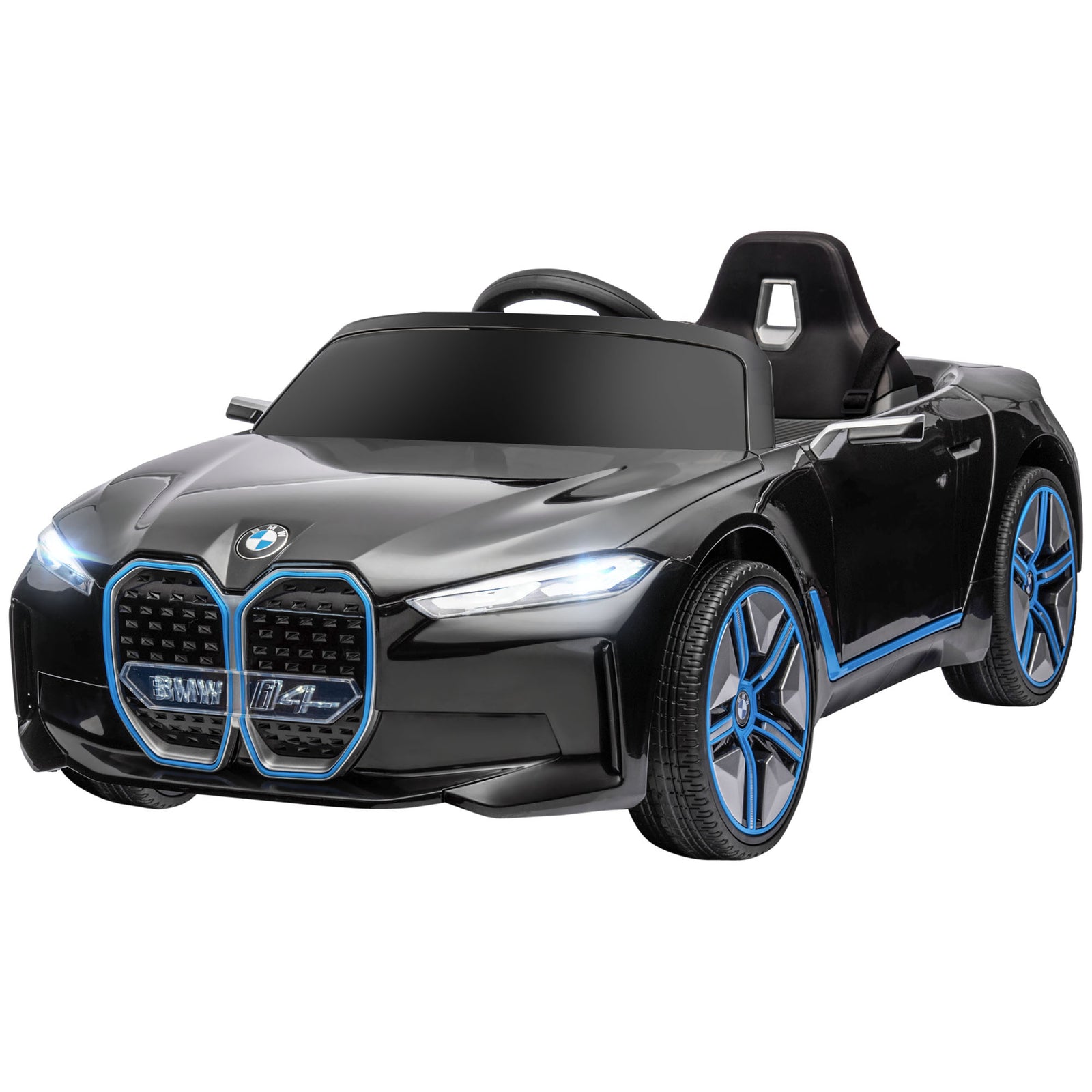 Bmw I4 Licensed 12v Kids Electric Ride-on Car W/ Remote Control | Black