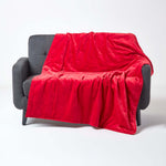 Velvet Cotton Quilted Throw | 125cm x 150cm | Red