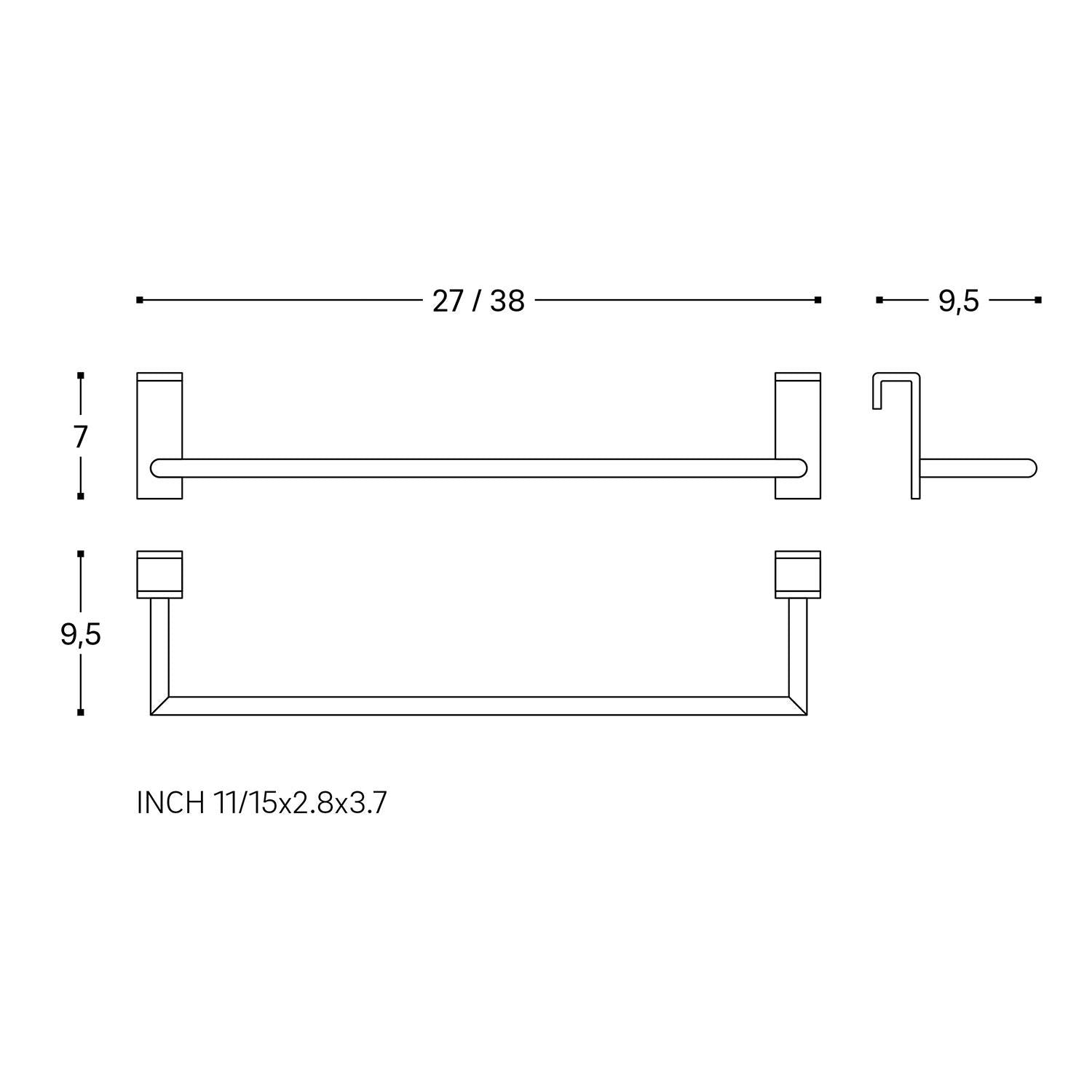 Towel Rail, 30cm, Self-adhesive, Chrome, Anti-corrosion, Stick Collection