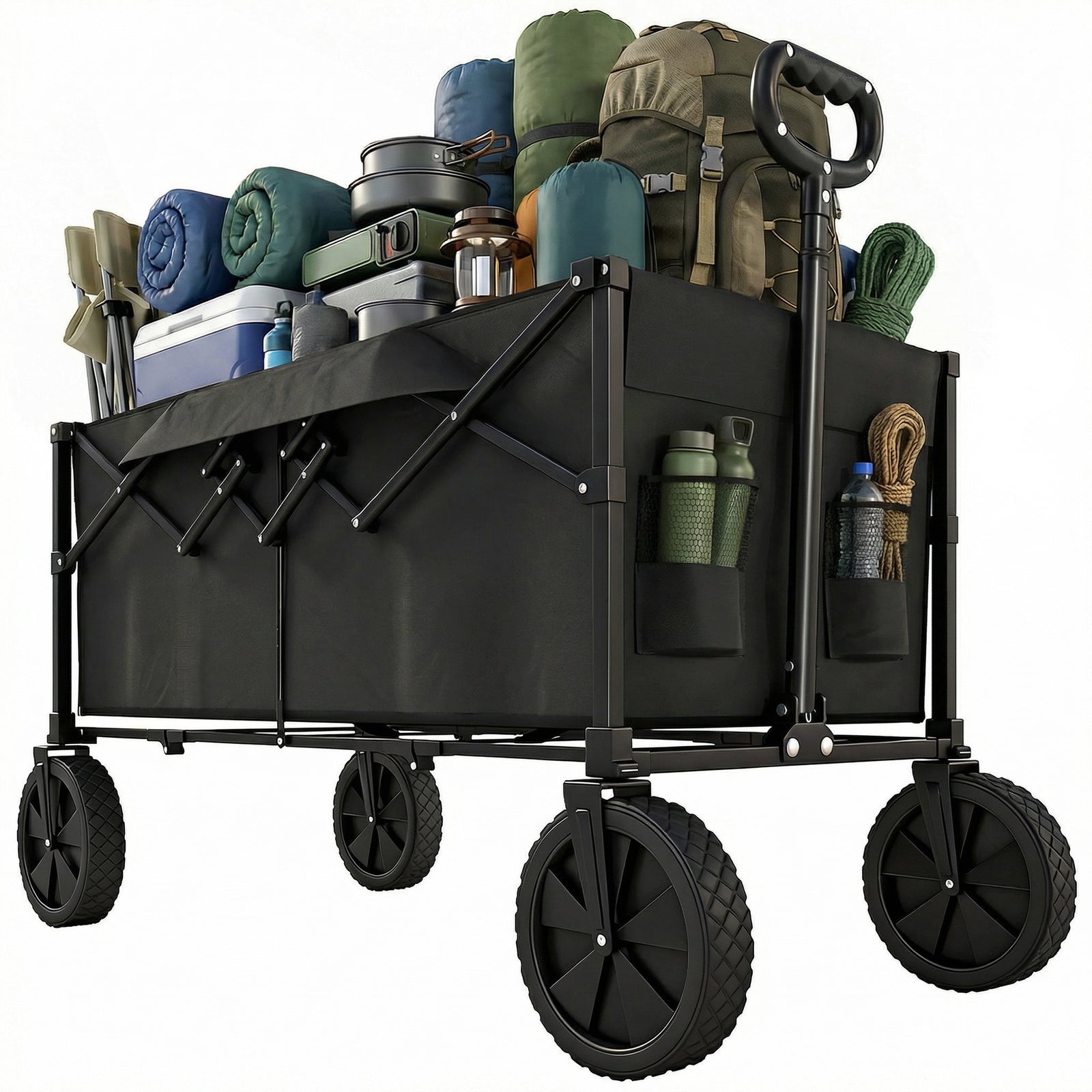 95l Foldable Festival Trolley On Wheels | Black