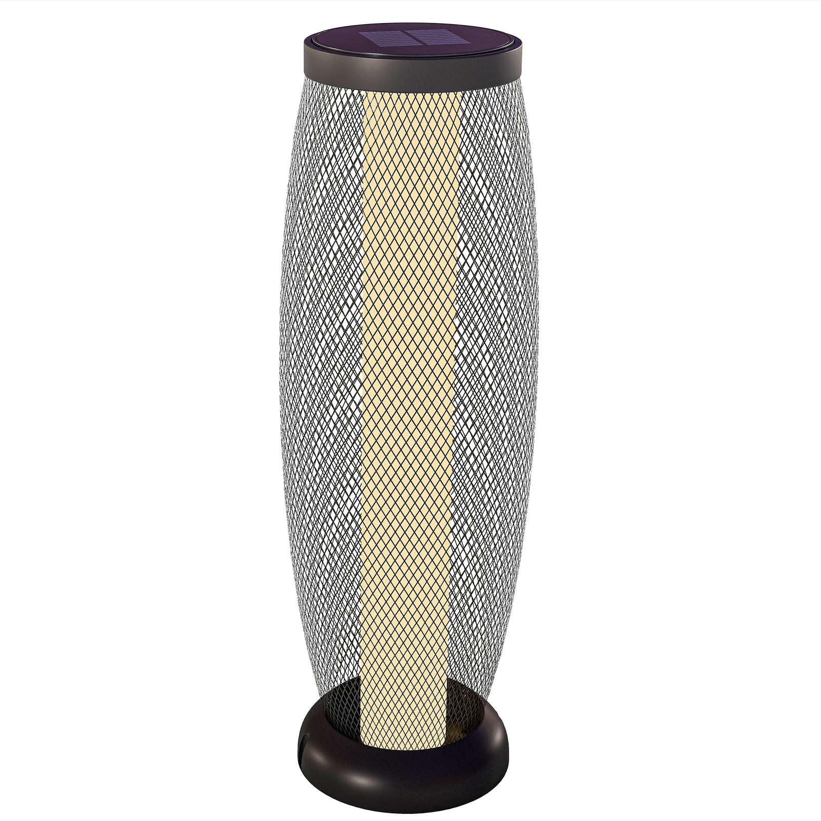 Black Solar Floor Lamp, Metal Shade