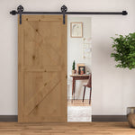 6ft/1830mm Carbon Steel Sliding Barn Wood Door Hardware Closet Track Set