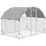 Walk-in Chicken Run Galvanised Chicken Coop W/ Cover | Small | Silver