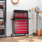 14 Drawer Tool Cabinet, Lockable, Wheels | Red