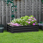216l Raised Garden Bed Steel Planter Box | Dark Gray