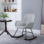 Modern Rocking Armchair With Foam Padding Metal Frame