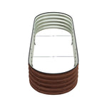 160/240cm W X 80cm D X 42cm H Green Raised Garden Bed With Safety Edging & Ground Stakes Oval-shaped Galvanised Steel Raised Garden Bed | Large | Brown