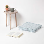 Cotton Gingham Check Floor Cushion | 50cm x 50cm | Blue