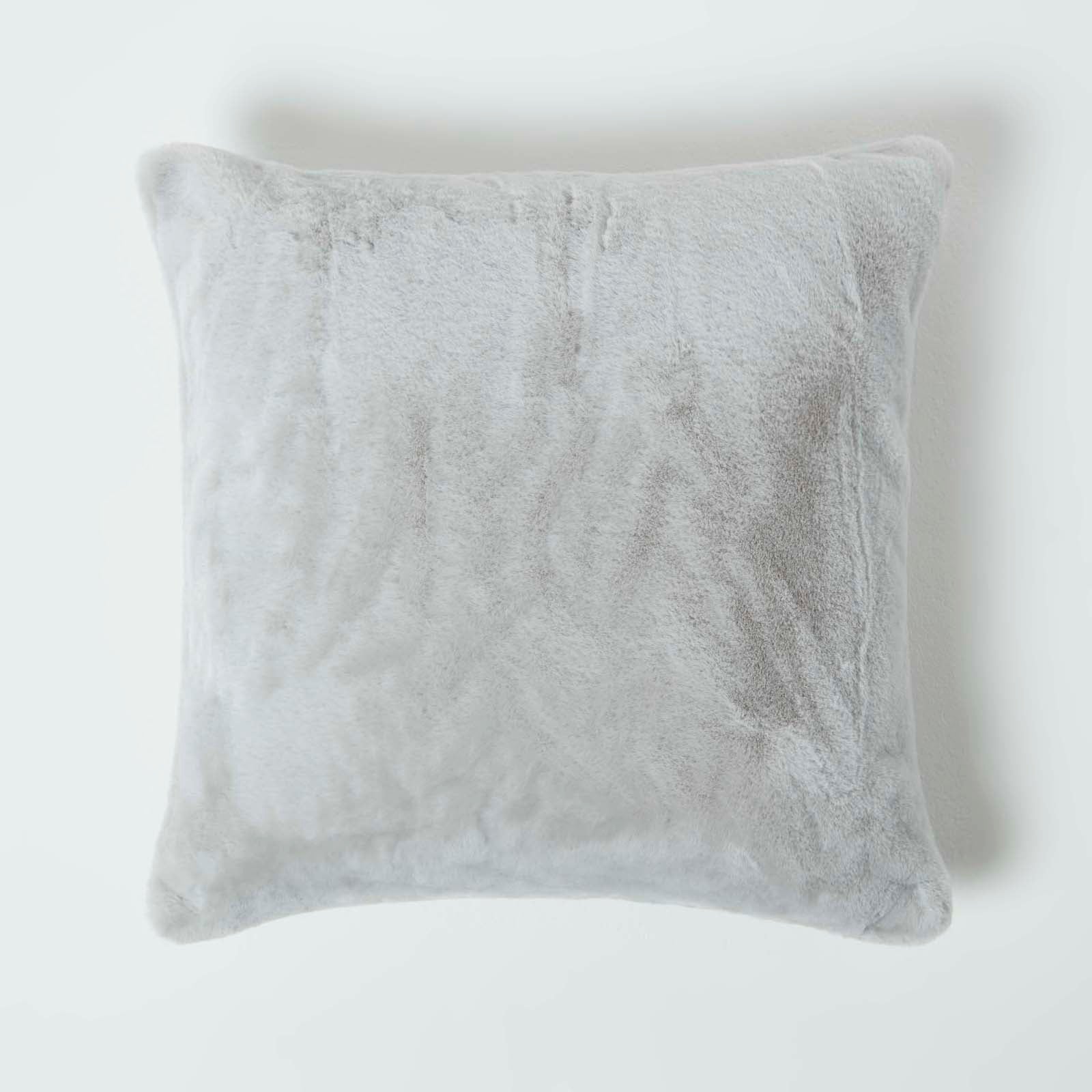 Soft Touch Faux Fur Filled Cushion | 45cm x 45cm | Grey