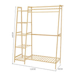 Bamboo Bedroom Garment Clothes Rack Natural 110cm