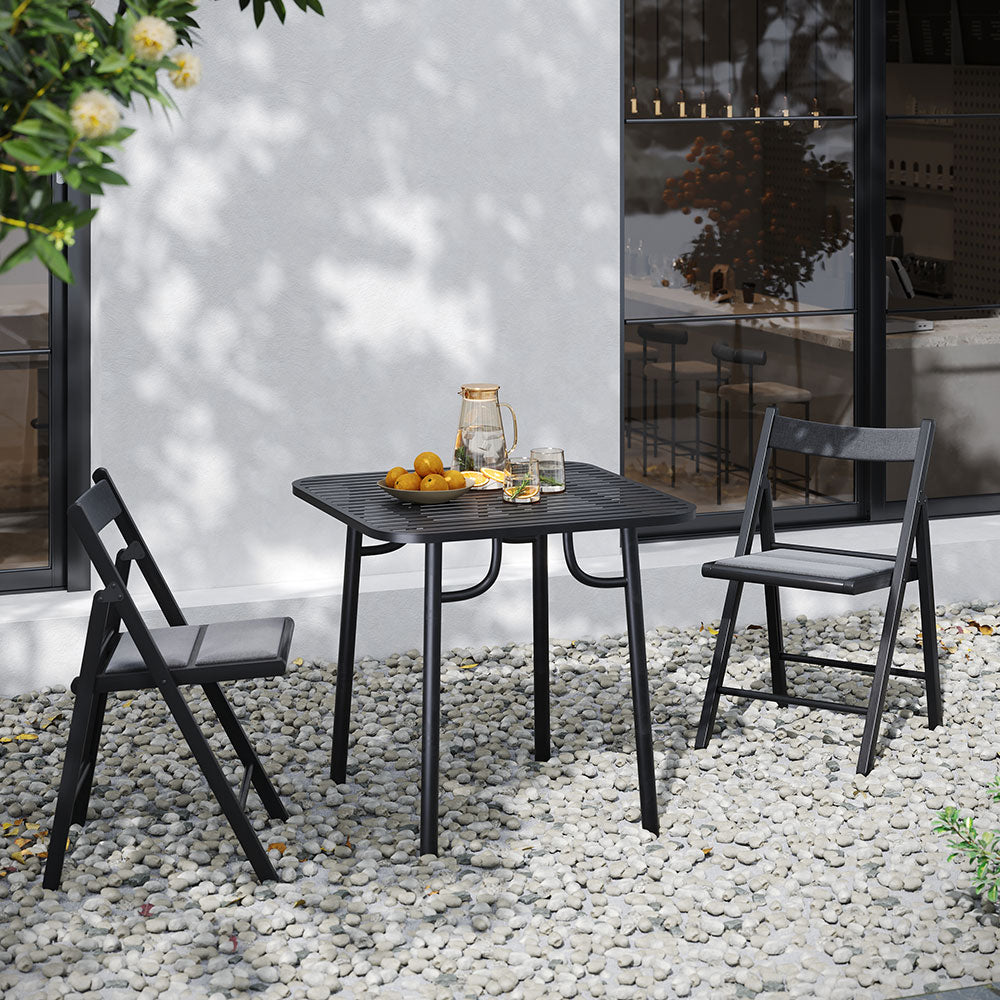 Square Outdoor Garden Metal Table - 80cm X 75cm H