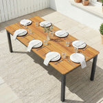 180 X 86 Cm Garden Dining Table For 6-8 Person | Natural