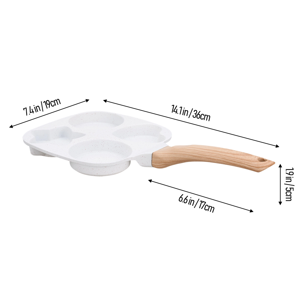 19cm W X 19cm W 4-hole Non-stick Egg Frying Pan