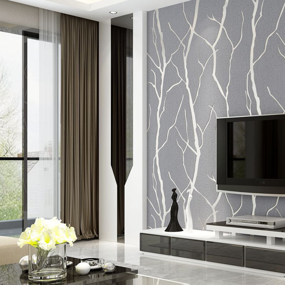 Modern Grey 3d Non-pasted Thick Wallpaper