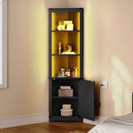 Corner Wine Storage Cabinet With Led Lighting & Remote Control