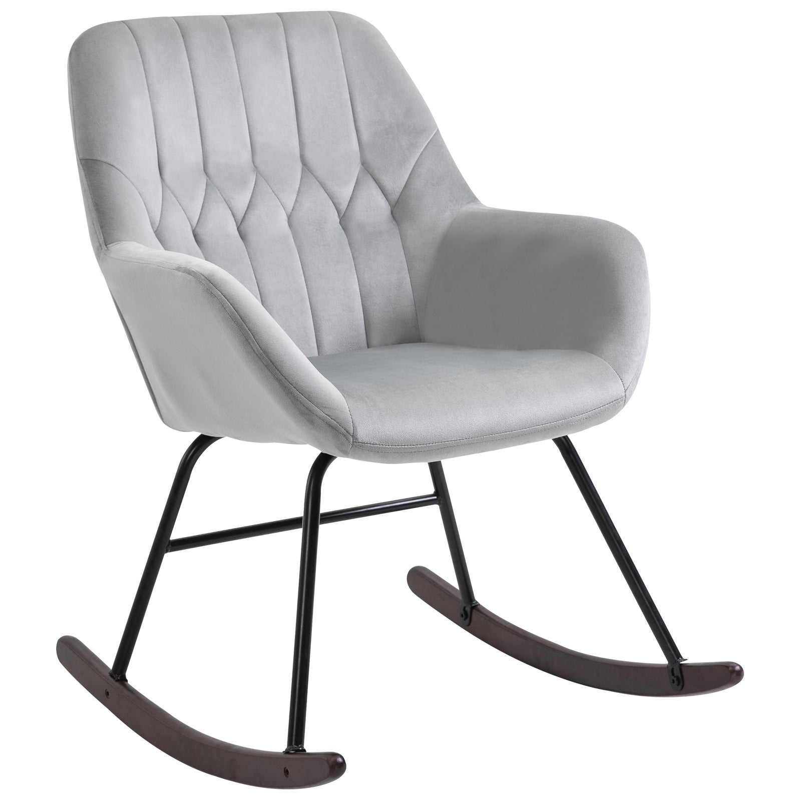 Modern Rocking Armchair With Foam Padding Metal Frame