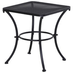 Patio Outdoor Square Metal Coffee Dining Table - Black